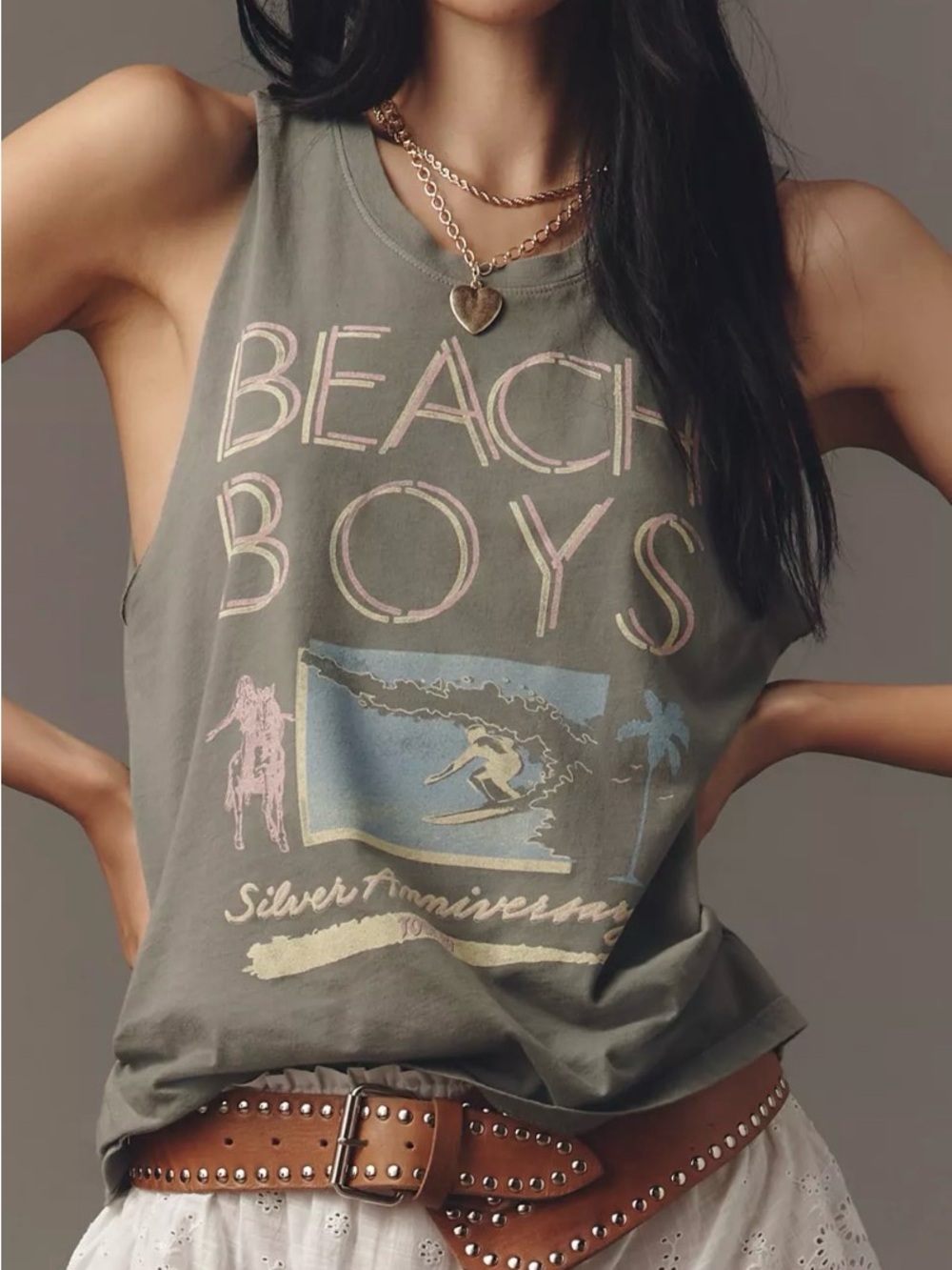 LetLuv 'Beach Boys' Graphic Muscle Tee